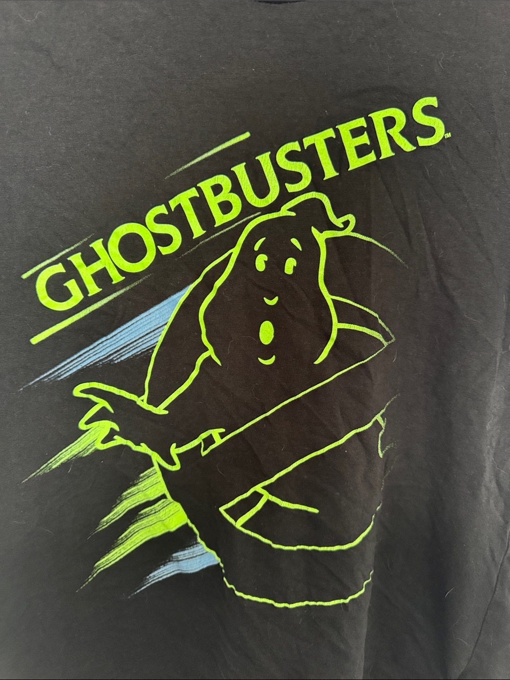 Ghostbusters Graphic Tee Black Neon Green Logo Short Sleeve Shirt Size 14-16 - Picture 3 of 4